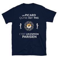 Thumbnail for T-shirt Picardie bleu marine - Le gars qui ne boit pas c'est un espion