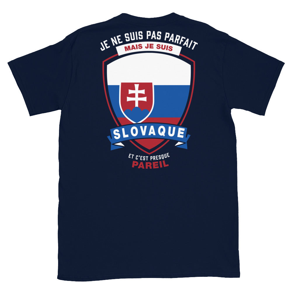 T-shirt Slovaque noir dos - Je ne suis pas parfait mais.