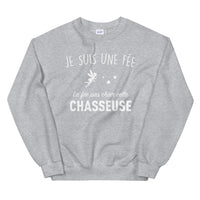 Thumbnail for Sweatshirt Fée Chasseuse bleu marine dos - design humoristique et chaleureux