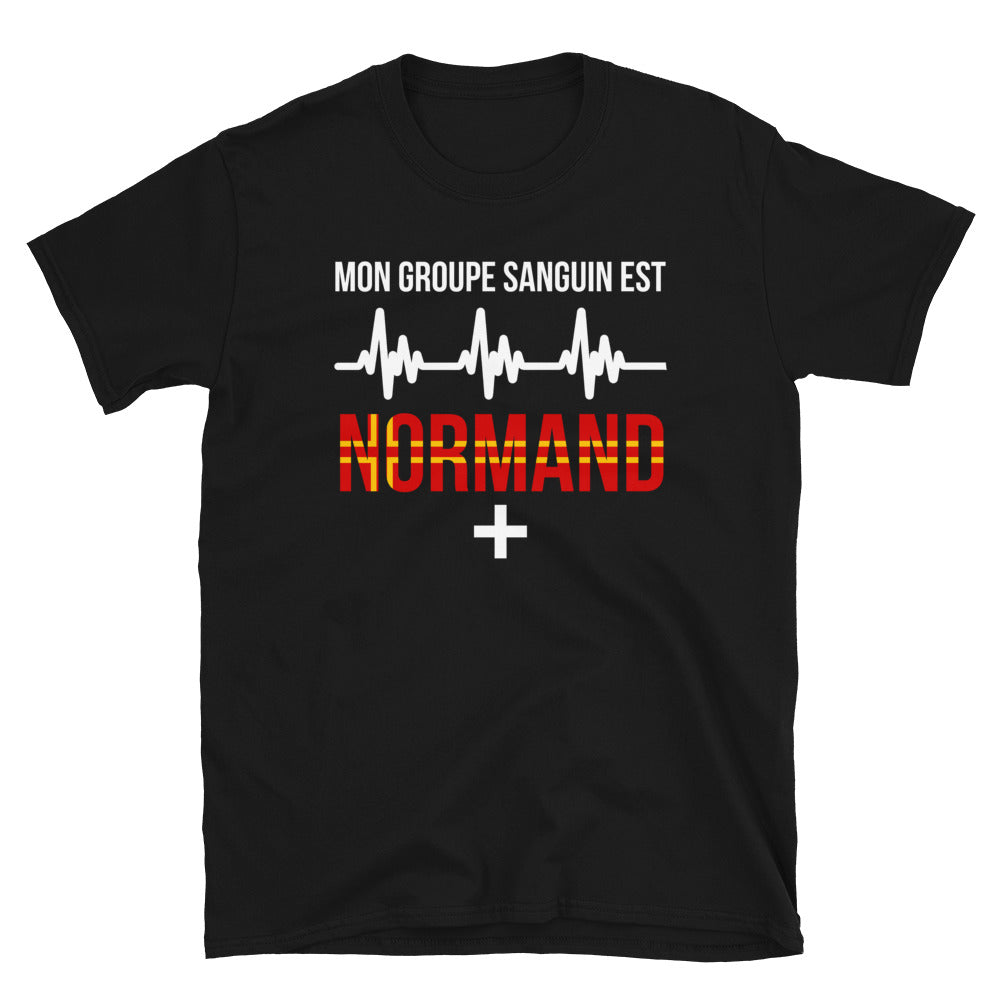T-shirt Normand noir - Mon groupe sanguin : Normand plus