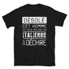 T-shirt Italie noir - Désolé ce mec est pris par une fille qui déchire