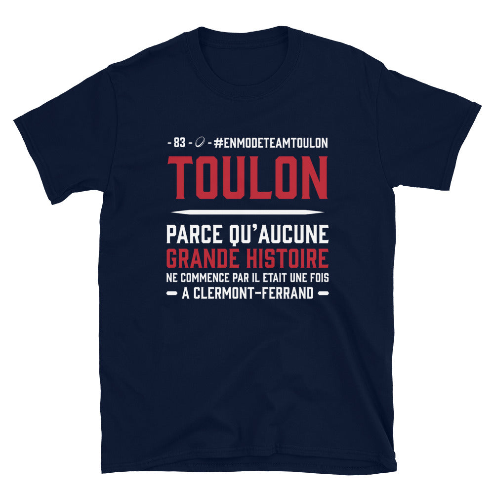 T-shirt Toulon noir dos - Grande histoire de la ville en humour