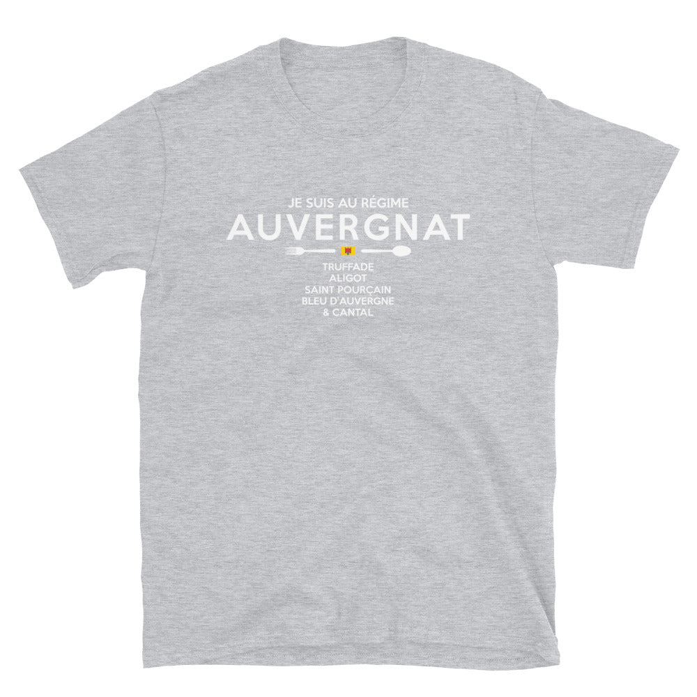 T-shirt Auvergne gris sportif - Je suis au régime Auvergnat