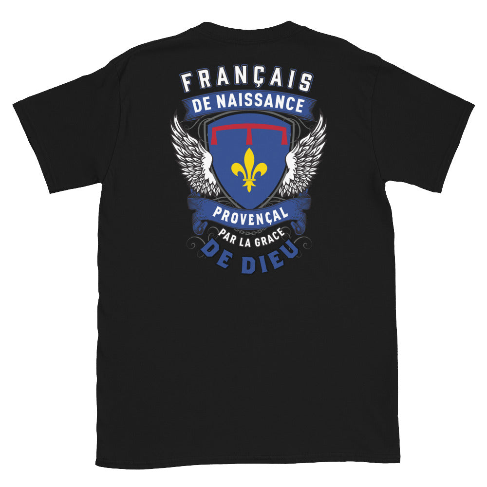 T-shirt Provence noir - Provençal par la grâce de Dieu