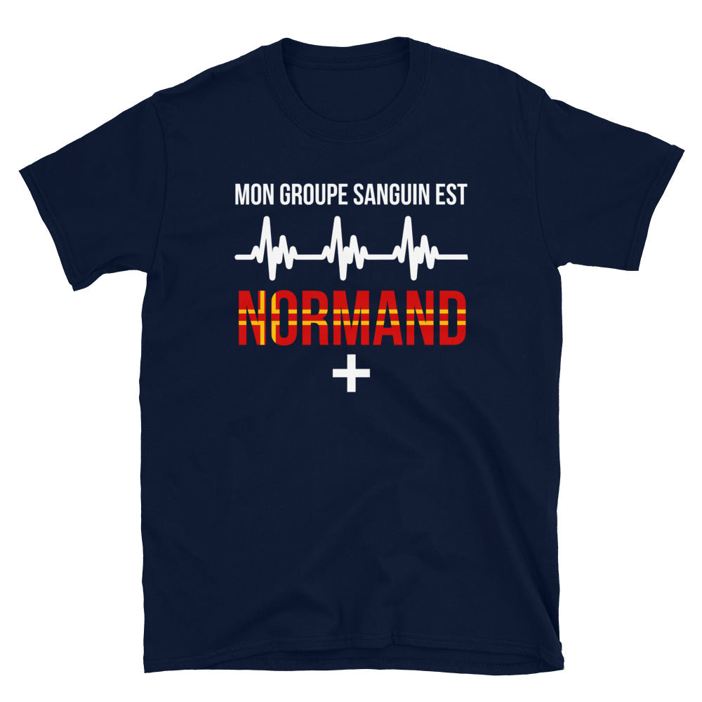 T-shirt Normand gris foncé chiné - Mon groupe sanguin : Normand plus