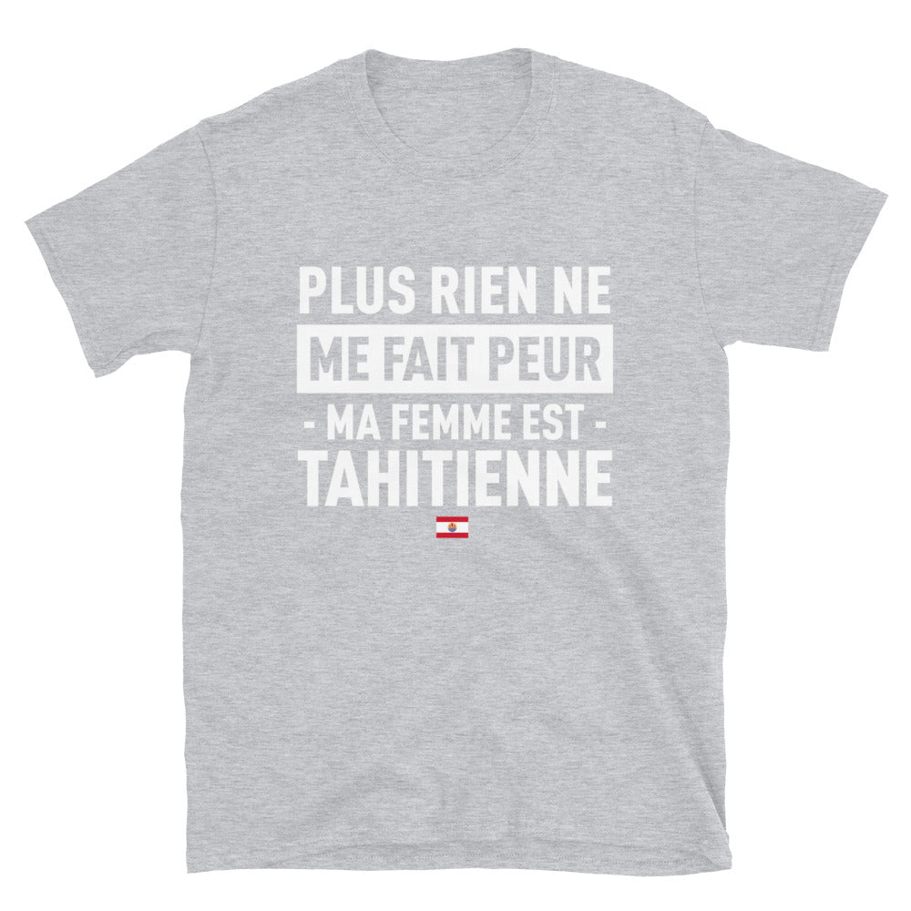 T-shirt Tahiti bleu marine dos - Plus rien ne me fait peur ma femme est