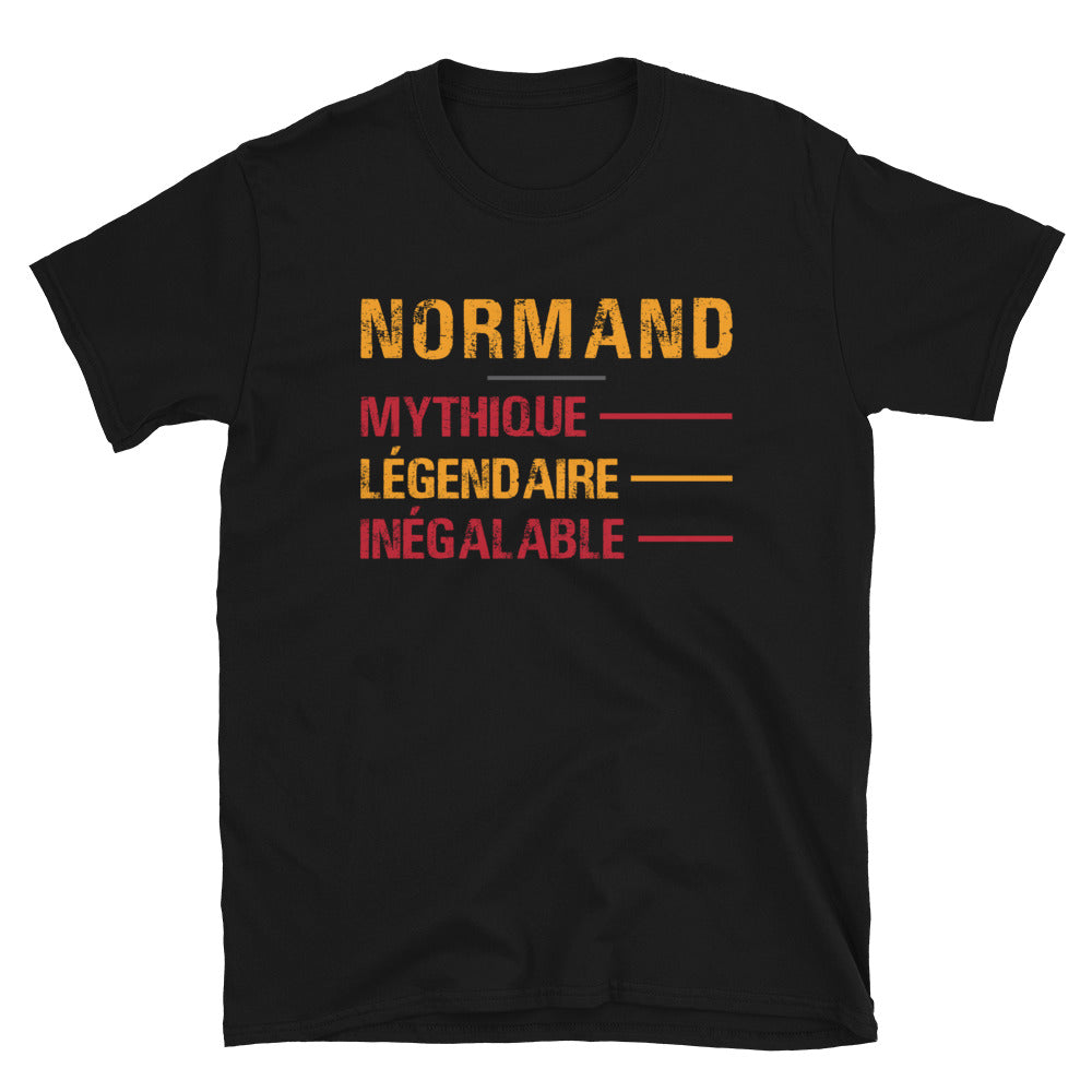 T-shirt Normand noir - Design humoristique sur les origines