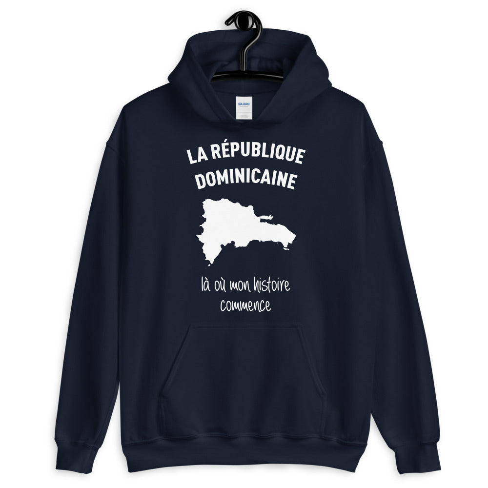 Sweatshirt République Dominicaine bleu marine - Mon histoire commence