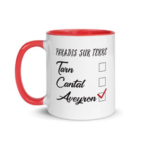 Thumbnail for Aveyron Paradis sur terre - Mug Tasse Couleur intérieure Rouge - Ici & Là - T-shirts & Souvenirs de chez toi