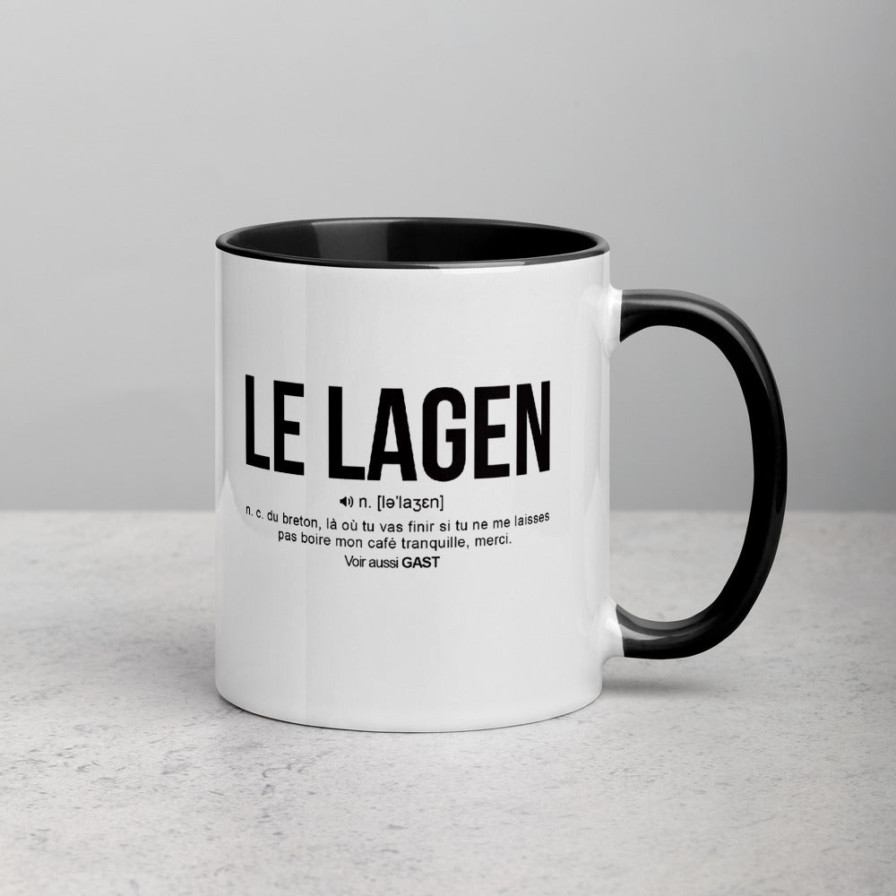 Définition drôle du Lagen pour le café des Breton le matin  - Mug Tasse Couleurs intérieures - Ici & Là - T-shirts & Souvenirs de chez toi