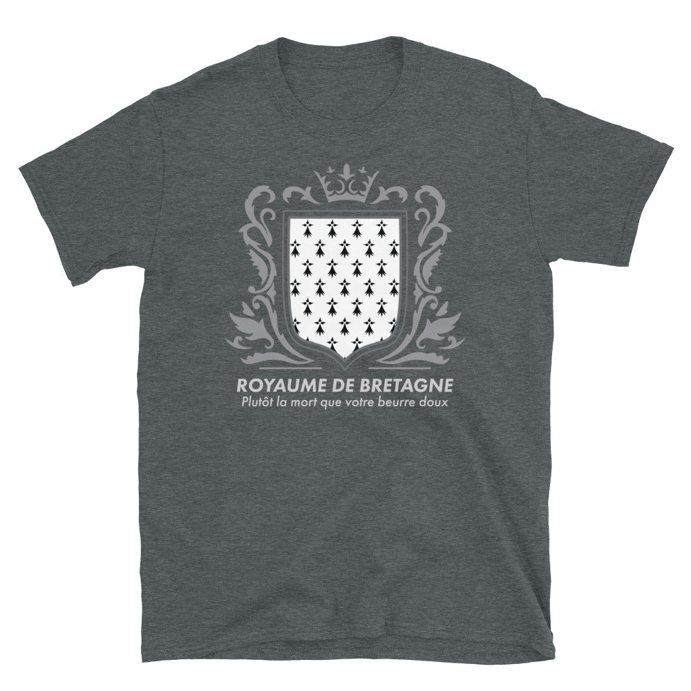 T-shirt Bretagne gris foncé chiné - Plutôt la mort que votre beurre doux