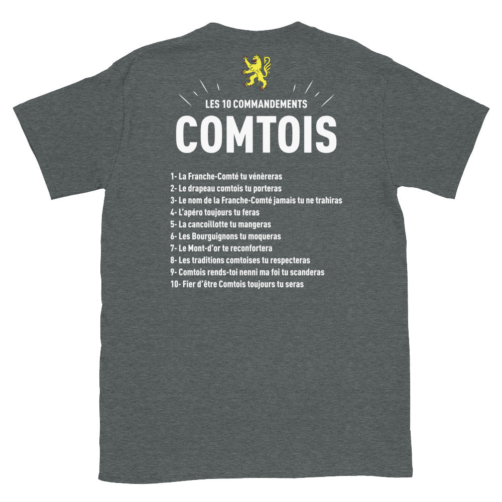 T-shirt France-Comté noir - Les 10 commandements comtois