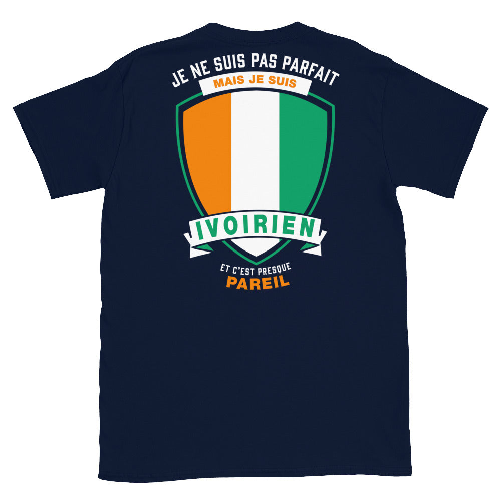 T-shirt Ivoirien noir dos - Je ne suis pas parfait mais