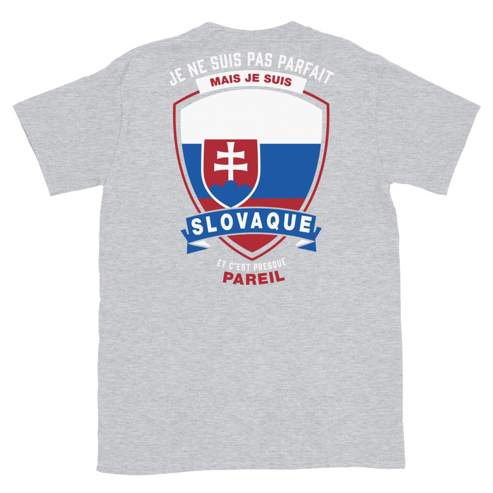 T-shirt Slovaque bleu marine dos - Je ne suis pas parfait mais.