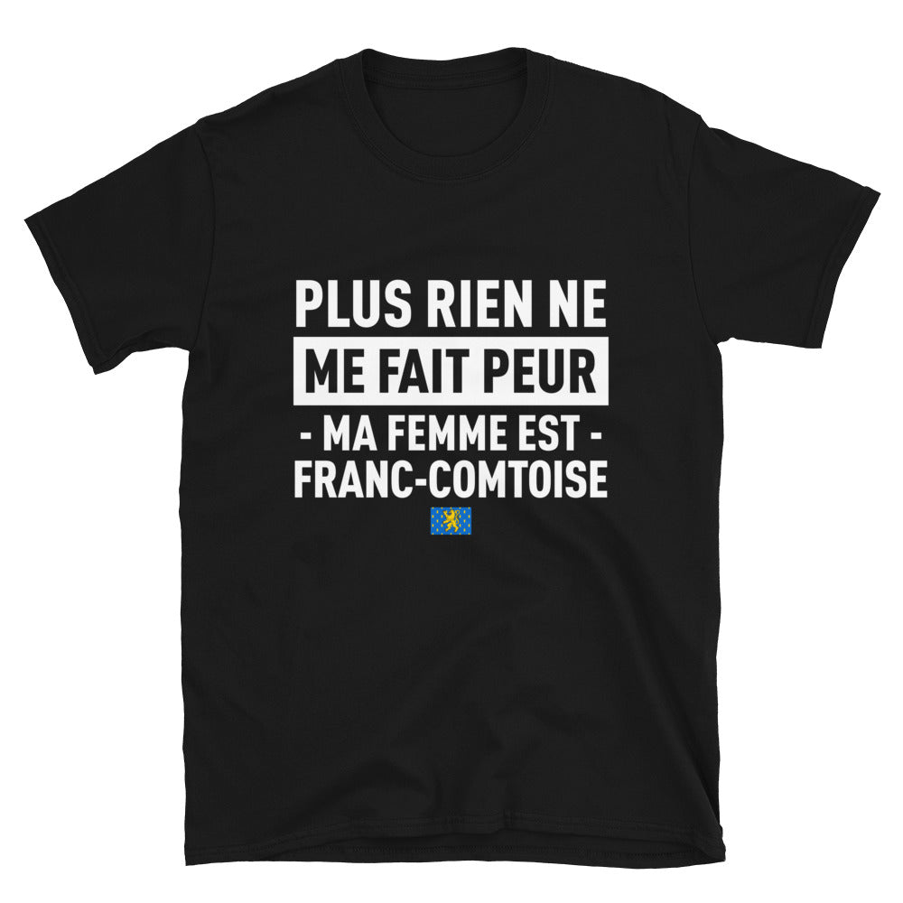 T-shirt Franche-Comté noir - Ne cherchez plus, ma femme est.