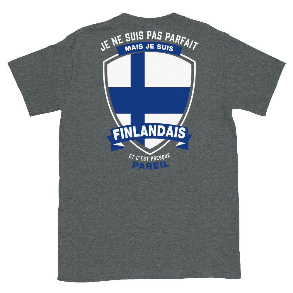 T-shirt Finlande bleu marine - Je ne suis pas parfait mais.
