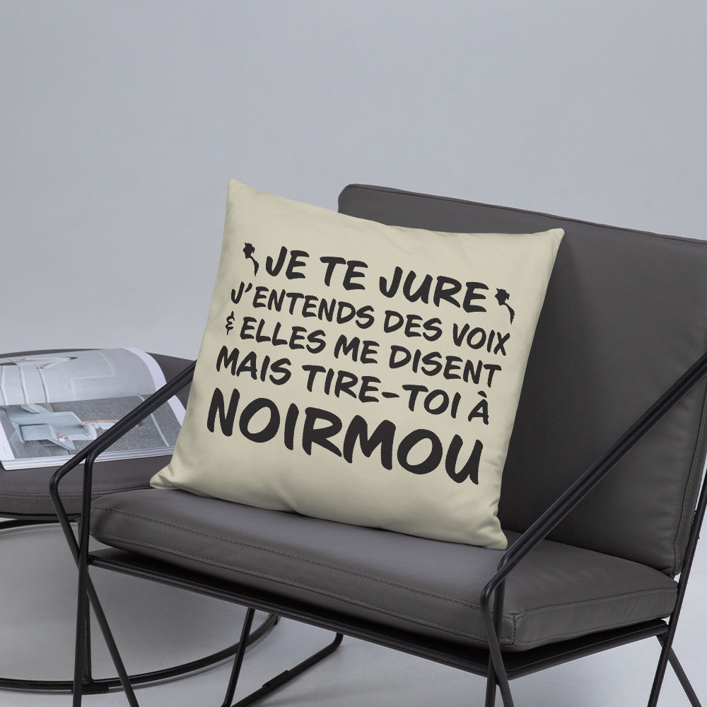 Tire toi à Noirmou - Coussin décoratif et humoristique île aux mimosas en Vendée - Ici & Là - T-shirts & Souvenirs de chez toi