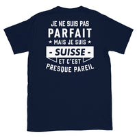 Thumbnail for T-shirt Suisse noir dos - Je ne suis pas parfait mais