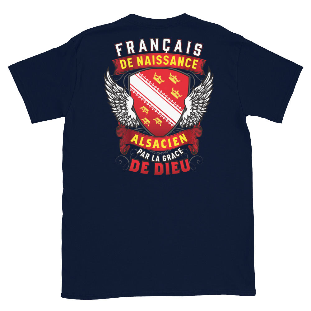 T-shirt Alsacien noir dos - design humoristique sur les origines