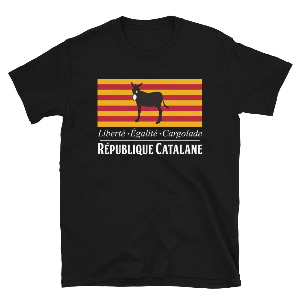 T-shirt République Catalane noir - Liberté Égalité Cargolade