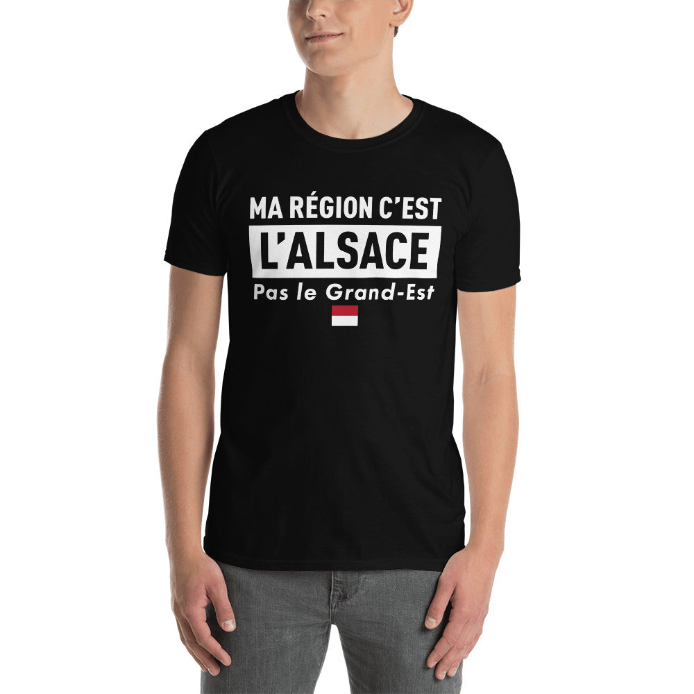 T-shirt Alsace noir dos - Ma région c'est l'Alsace