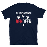 Thumbnail for T-shirt Vendée noir dos - Mon groupe sanguin est Vendéen Plus +
