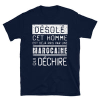 Thumbnail for T-shirt Maroc noir dos - Désolé ce mec est pris par une fille qui déchire