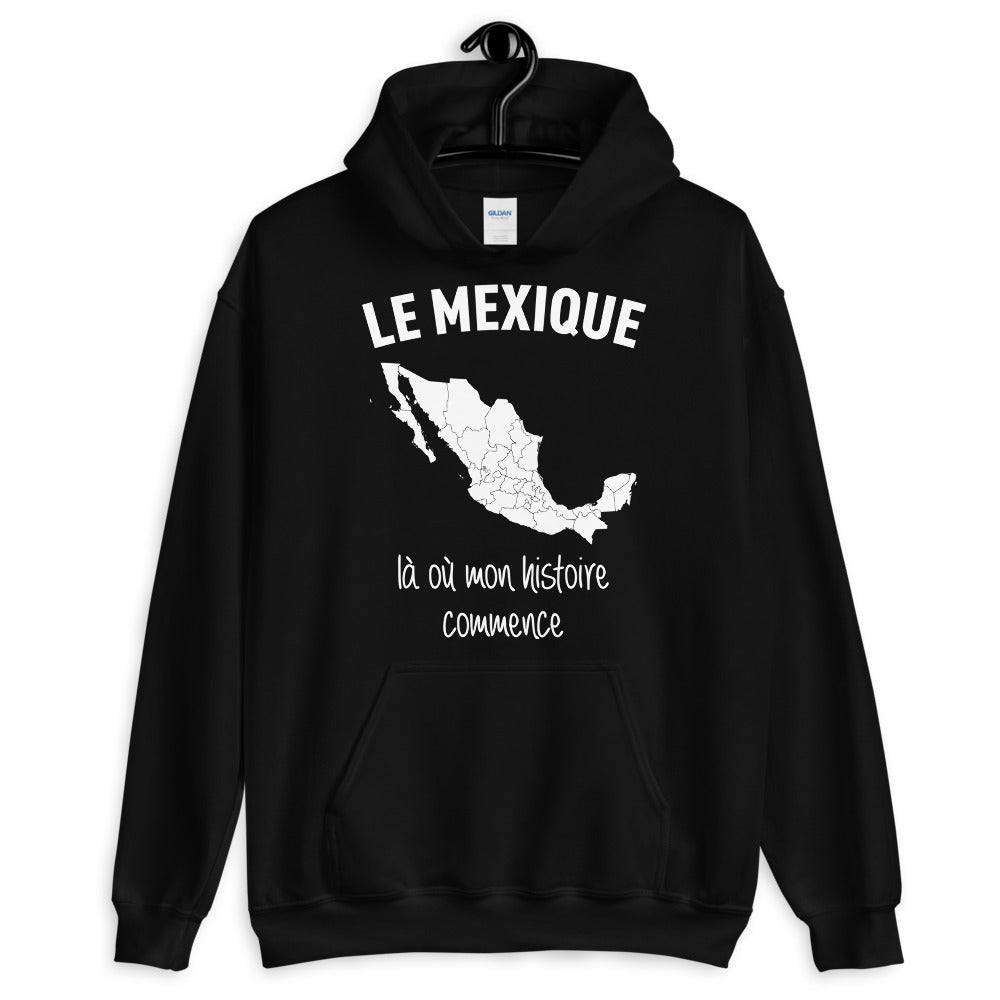 Sweatshirt Mexique noir - Mon histoire commence avec humour