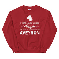 Thumbnail for Sweatshirt Aveyron gris sportif - Pas besoin de thérapie