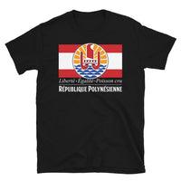 Thumbnail for T-shirt République Polynésienne gris chiné - Liberté Égalité Poisson cru