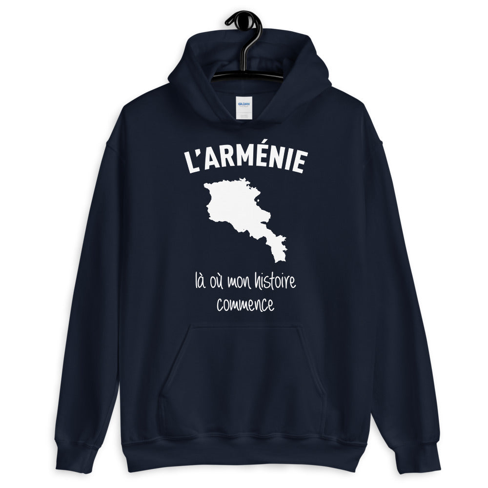 Arménie là où mon histoire commence - Sweatshirt à capuche - Ici & Là - T-shirts & Souvenirs de chez toi