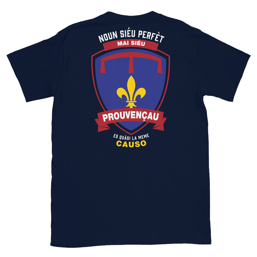 T-shirt Provence noir dos - Noun siéu perfèt mai siéu Prouvençau