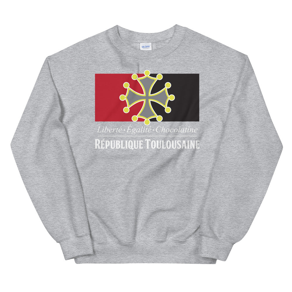 Sweatshirt Toulouse gris sport - Liberté égalité chocolatine