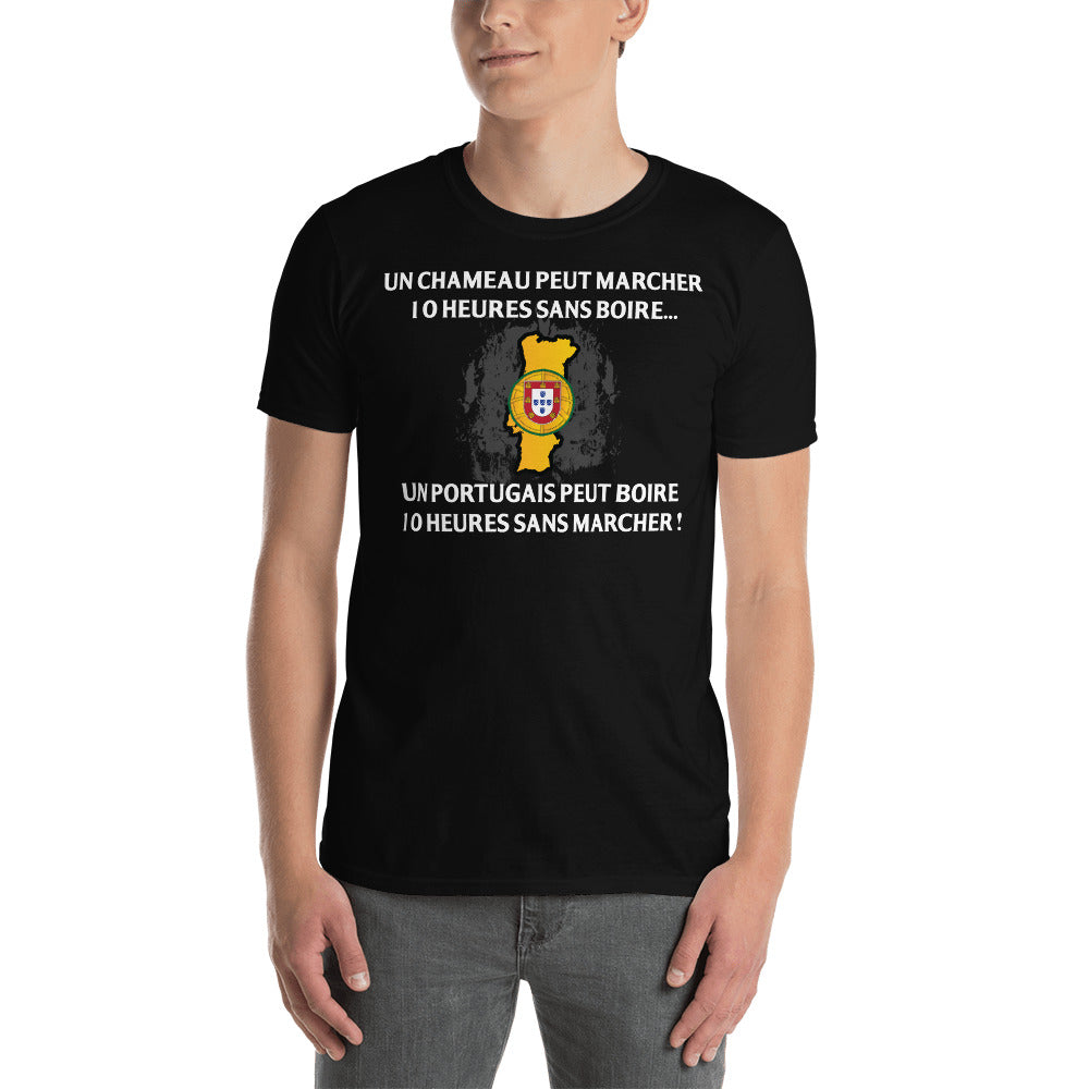 T-shirt Portugal noir dos - 10h sans marcher avec humour