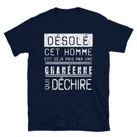 Thumbnail for T-shirt Ghana navy - Désolé ce mec est pris par une fille