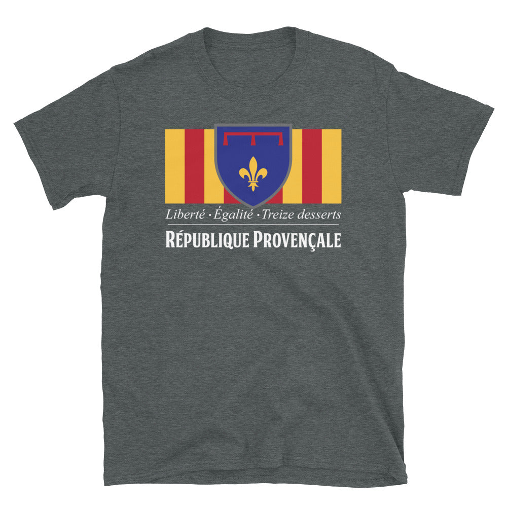 T-shirt Provence gris foncé chiné dos - Liberté, Égalité, Treize desserts