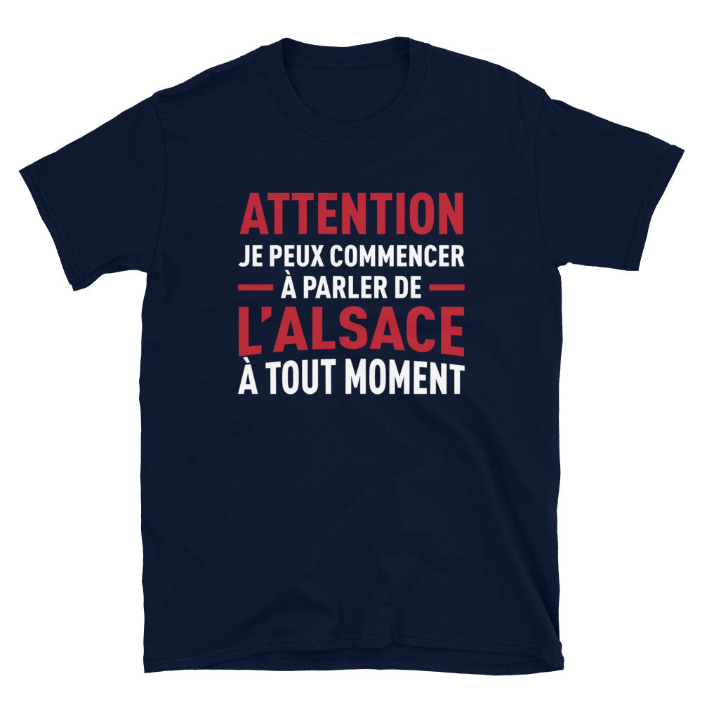 T-shirt Alsace gris foncé chiné - Je peux parler de l'Alsace à tout moment