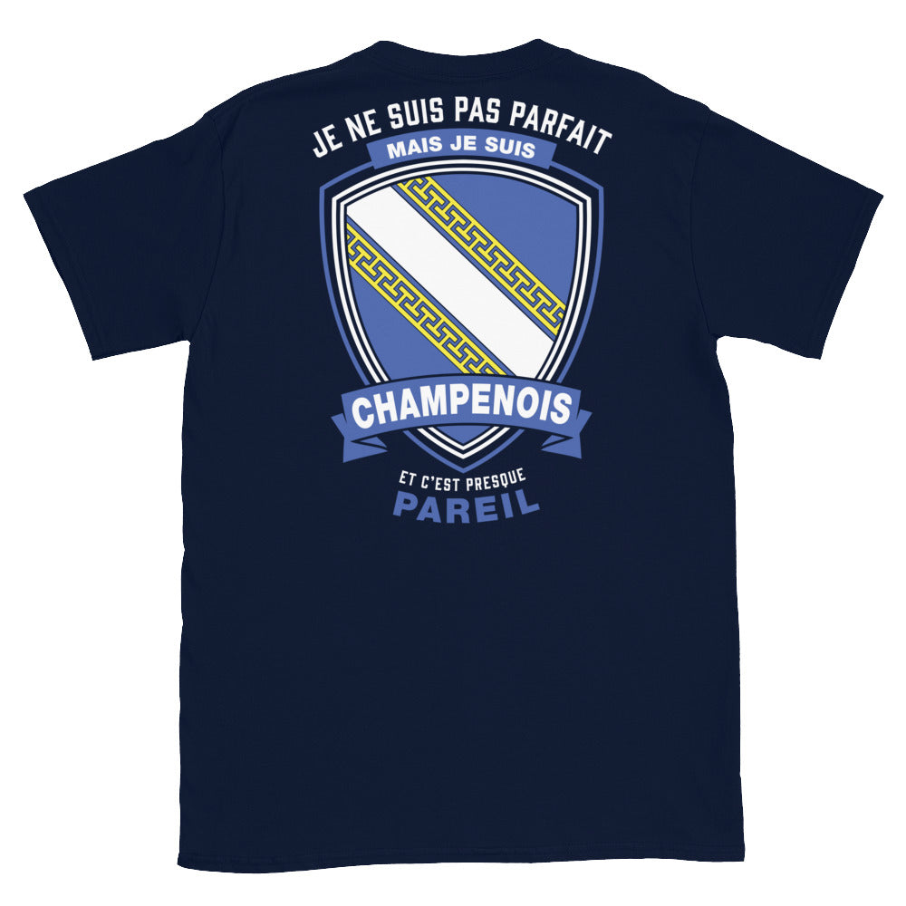 T-shirt Champagne noir dos - Je ne suis pas parfait mais