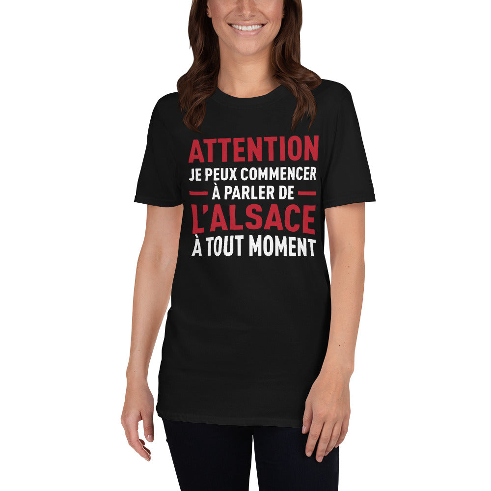 T-shirt Alsace bleu marine dos - Je peux parler de l'Alsace à tout moment
