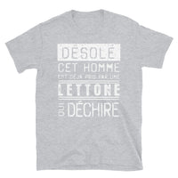 Thumbnail for T-shirt Lettone bleu marine dos - Désolé ce mec est pris par une fille qui déchire