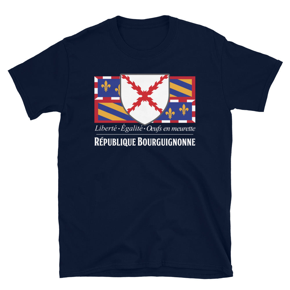 T-shirt Bourgogne bleu marine - Liberté Égalité Oeufs en meurette