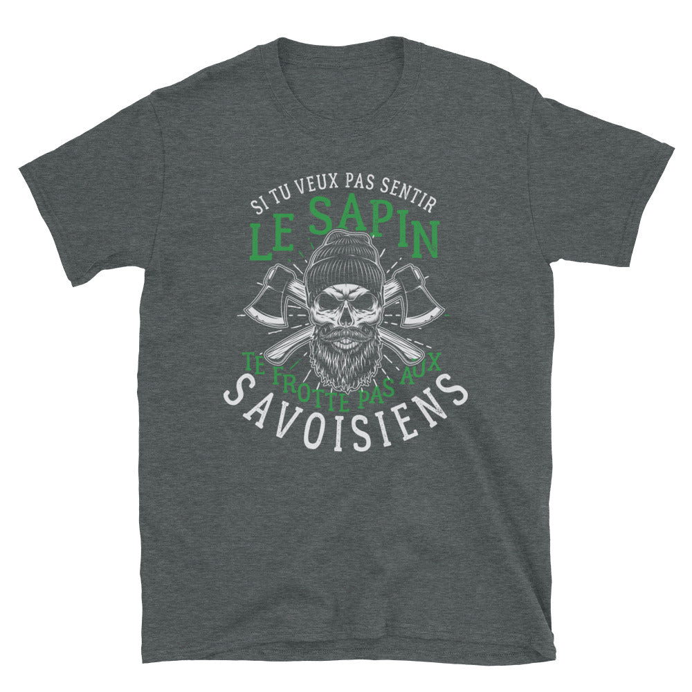 T-shirt Savoie gris foncé dos - Te frotte pas aux Savoisiens