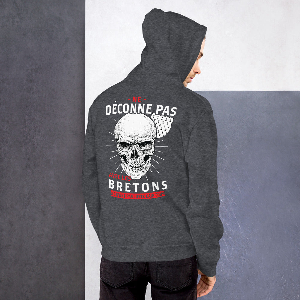 Sweatshirt Bretagne noir dos - Ne déconne pas avec les Bretons