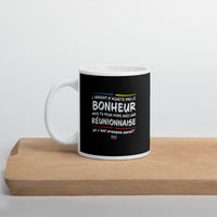 Thumbnail for Bonheur & réunionnaise - Mug Noir - Ici & Là - T-shirts & Souvenirs de chez toi