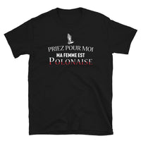 Thumbnail for T-shirt Pologne noir - Priez pour moi ma femme est Polonaise