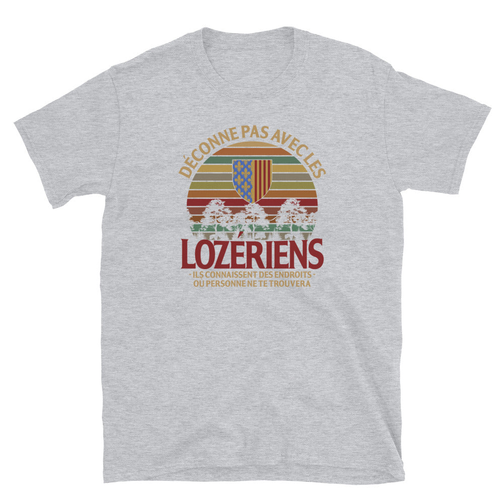 T-shirt Lozérien gris sport dos - Déconne pas avec les Lozériens
