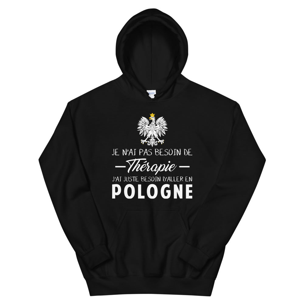 Sweatshirt Pologne noir - Pas besoin de thérapie