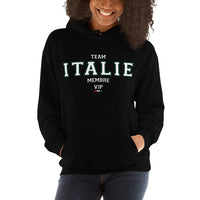 Thumbnail for Sweatshirt Italie gris foncé chiné dos - Drapeau italien avec humour