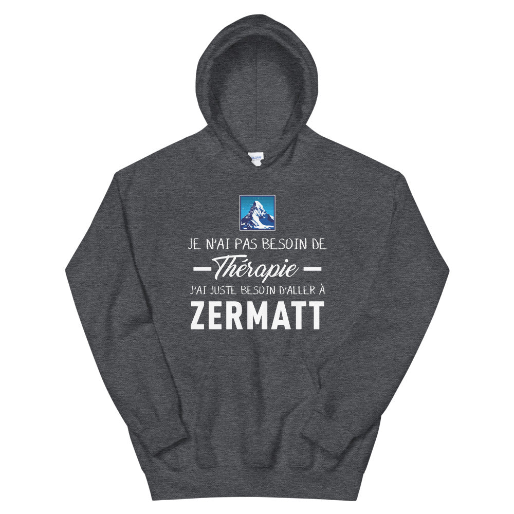 Zermatt Thérapie - Sweatshirt à capuche - Ici & Là - T-shirts & Souvenirs de chez toi