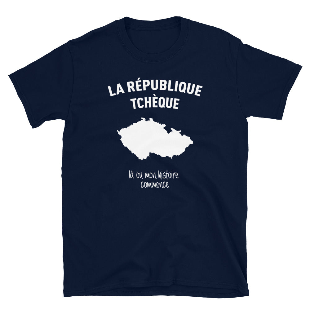 T-shirt Tchéquie gris foncé chiné dos - Mon histoire commence avec fierté